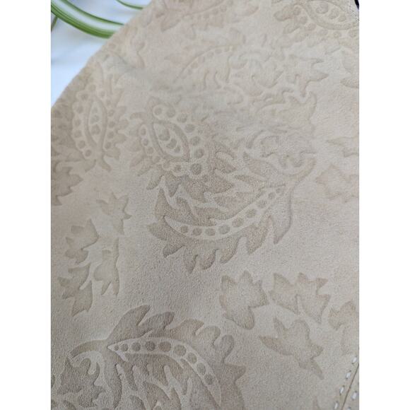 The Limited Y2K Genuine Leather Suede Embossed Tote Bag NWT Old Stock Cute! - Picture 4 of 10